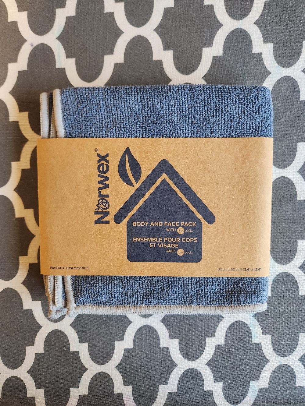 Norwex Body and Face Pack Of 3 With BacLock Technology- Slate Blue